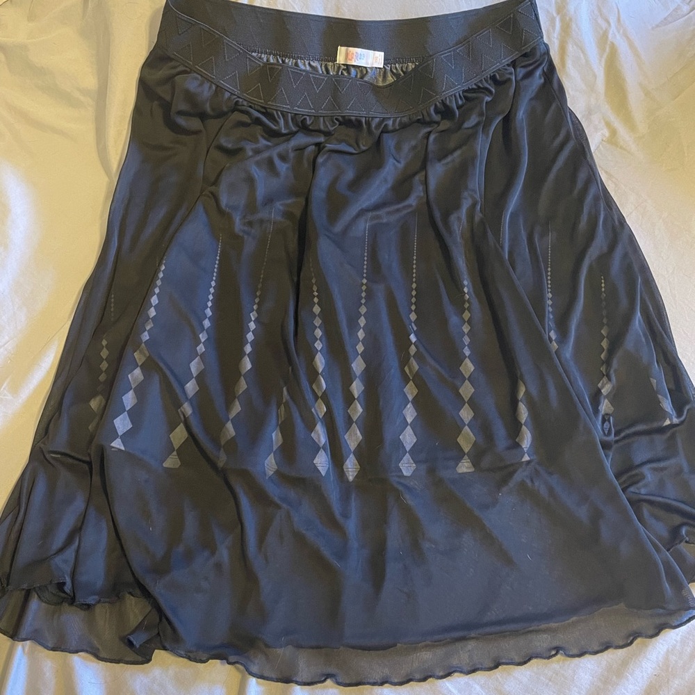 Lularoe Black Geometrically lined Lola Skirt